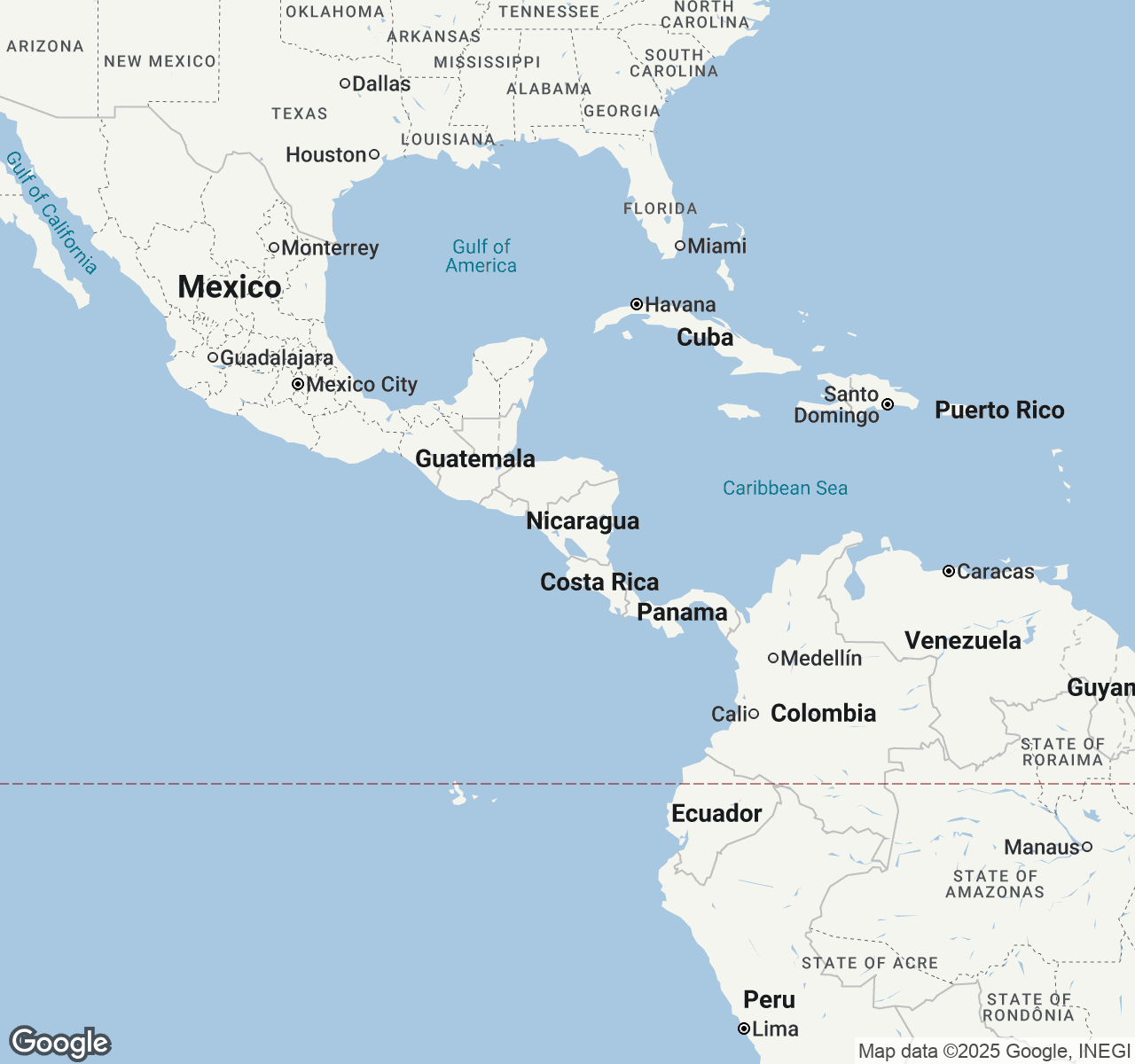 Map of Nicaragua