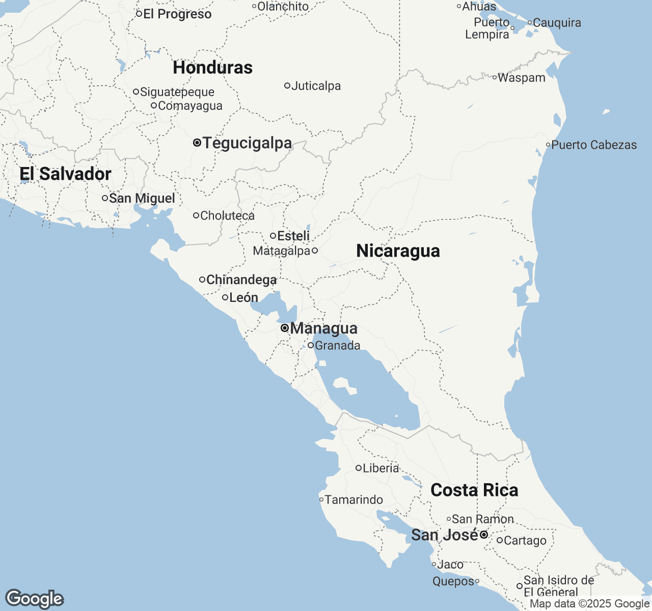 Map of Nicaragua